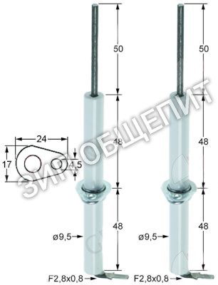 Комплект электродов зажигания Lainox для GGMT06P / GGMT06T / GGVT06P / GGVT06T / GMT20P