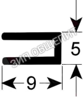 Уплотнитель дверной 049016 Electrolux, снизу для GW1, GW1WS, GW2, GW2DPG, GW2G, GW2WS, GW2WSDPG, GW2WSG, LB1, LB1G, LB1TOP