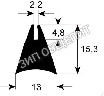 Уплотнитель для стекла 2885800 Mareno, профиль 1640 для CSM6E / CSM6EP / CON6E / CON6EP