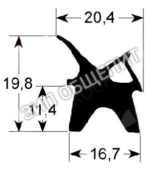 Уплотнитель дверной R70041540 Mareno, профиль 2410 для FG105M / FG105X / PG040M / PG040X