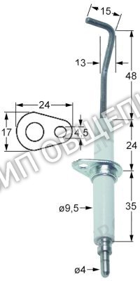 Электрод зажигания с фланцем 809281 Emmepi