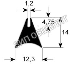 Уплотнитель для стекла 7070161 Giorik, профиль 1620 для GF10GM / GF4PM / GF5GM / GF6PM / GF7GM / GF8PM