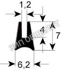 Уплотнитель для стекла 7070167 Giorik, профиль 1520 для VE06EC / VE06MX / VE102EC / VE102MX / VE10EC / VE10MX