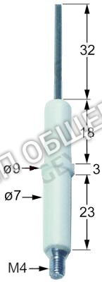 Электрод зажигания RIC0003189 MBM-Italia для FT2GL70, FT2GR70, FT4GL, FT4GL70, FT4GLR, FT4GLR70, FT4GR, FT4GR70, MINIMA GFT 46L