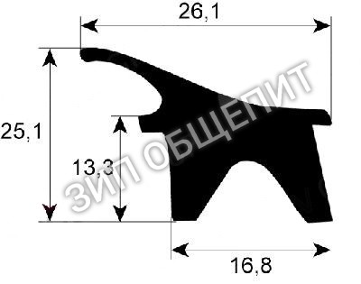 Уплотнитель дверной Bertos, Ш 480мм, Д 700мм для FPE6TURBO / WAV-E6 / WAV-E6T / WAV-E6TURBO / FPG6 / WAV-G6  за 1 метр.