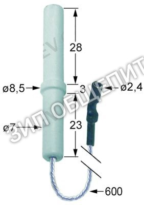 Электрод зажигания 22296200 Bertos, для зажима для G2FS4-S, G4FD8-S, G6F12-S, G4S+FCGN, G6S+FCGN, G4S+FSGN, G6S+FSGN