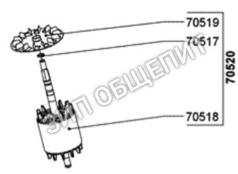Ротор в сборе 70520 для соковыжималки Santos модели Evolution 70