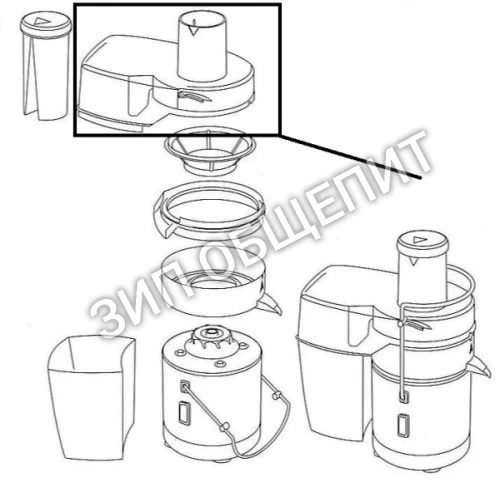 Верхняя крышка 42.8 для соковыжималки Juice Master Professional Rotel